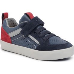 Sneakersy GEOX - J Kilwi B. E J02A7E 0CL22 C4244 M Navy/Dk Red. Niebieskie trampki chłopięce Geox, bez wzorów, ze skóry, na rzepy. Za 279,00 zł.
