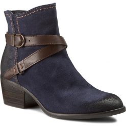 Botki TAMARIS - 1-25010-27 Navy/Espresso 833. Niebieskie botki damskie zamszowe marki Tamaris. W wyprzedaży za 169,00 zł.