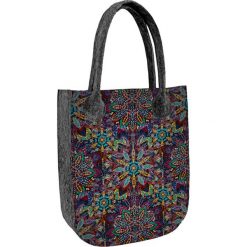 Torebka "City" w kolorze szarym ze wzorem - (S)35 x (W)42 x (G)10 cm. Szare torebki klasyczne damskie Bertoni, z materiału. W wyprzedaży za 57,95 zł.