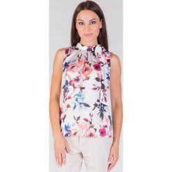 Bluzki damskie: Elegancka bluzka ecru w kwiaty QUIOSQUE