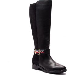 Oficerki TOMMY HILFIGER - Corporate Belt Long FW0FW03313 Black 990. Czarne kozaki damskie marki TOMMY HILFIGER, ze skóry, na obcasie. Za 899,00 zł.