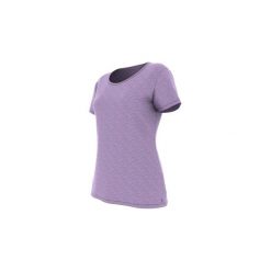 Koszulka krótki rękaw regular Gym & Pilates 500 damska. Różowe koszulki damskie marki DOMYOS, xl, bez wzorów, z elastanu, bez kołnierzyka. Za 19,99 zł.