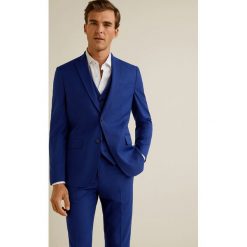 Mango Man - Marynarka Brasilia. Niebieskie garnitury męskie Mango Man, bez wzorów, z elastanu, eleganckie. W wyprzedaży za 299,90 zł.