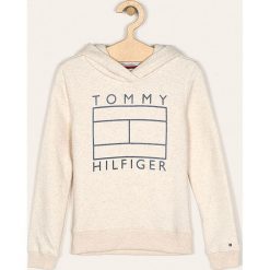 Tommy Hilfiger - Bluza dziecięca 128-176 cm. Brązowe bluzy dziewczęce TOMMY HILFIGER, z nadrukiem, z bawełny, bez rękawów, z kapturem. Za 319,90 zł.