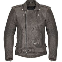 Kurtki męskie: W-TEC Męska skórzana kurtka motocyklowa NF-1127 brązowa r. 3XL (13634-1)
