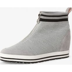 Marc Cain Bags & Shoes - Tenisówki damskie z dodatkiem skóry, szary. Szare trampki i tenisówki damskie Marc Cain Bags & Shoes, bez wzorów, ze skóry, na zamek. Za 899,95 zł.