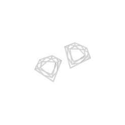 Kolczyki damskie: KOLCZYKI – CLASSIC DIAMOND STUD – SREBRO