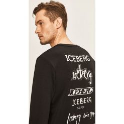 Iceberg - Bluza. Czarne bluzy męskie Iceberg, s, z nadrukiem, z bawełny, z okrągłym kołnierzem, bez rękawów, bez kaptura. W wyprzedaży za 449,90 zł.