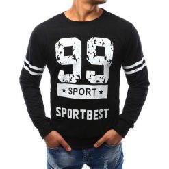 Bluzy męskie: Bluza męska z nadrukiem czarna (bx3276)