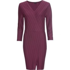 Sukienka z dżerseju bonprix oberżyna - czarny w paski. Fioletowe sukienki damskie bonprix, w paski, z dżerseju, eleganckie, z dekoltem w serek, bez rękawów. Za 149,99 zł.