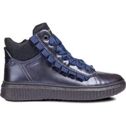 Geox - Buty dziecięce. Niebieskie trampki chłopięce Geox, bez wzorów, z materiału, sportowe, na sznurówki. W wyprzedaży za 129,90 zł.
