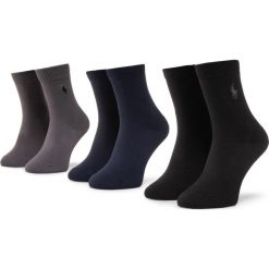 Zestaw 3 par wysokich skarpet męskich POLO RALPH LAUREN - 443803235001 NVAST. Szare skarpetki męskie Polo Ralph Lauren, bez wzorów, z elastanu. Za 89,00 zł.