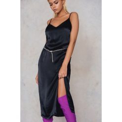 Sukienki: NA-KD Trend Sukienka bieliźniana midi Snake – Black