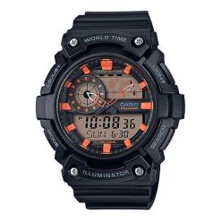 Zegarek Casio Męski AEQ-200W-1A2VEF WorldTime czarny. Czarne zegarki męskie CASIO. Za 279,99 zł.