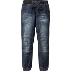 Mocne dżinsy Loose Fit bonprix ciemnoniebieski "stone". Niebieskie spodnie chłopięce bonprix, w paski, z jeansu, klasyczne. Za 99,99 zł.