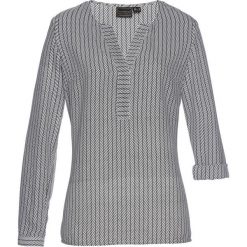 Tunika bonprix czarno-biały z nadrukiem. Białe tuniki damskie z długim rękawem bonprix, z nadrukiem. Za 74,99 zł.