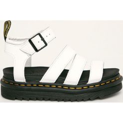 Dr. Martens - Sandały skórzane Blaire. Białe klapki damskie Dr. Martens, bez wzorów, ze skóry, bez obcasa, na obcasie. Za 499,90 zł.