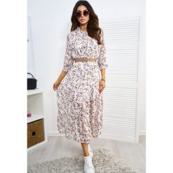 Sukienka Flavia Kolor Biel ONESIZE. Sukienki damskie LIGARI, uniwersalny, bez wzorów, z bawełny, eleganckie, bez kołnierzyka, bez rękawów. Za 149,00 zł.
