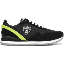 Lamborghini Tenisówki Czarny. Czarne trampki męskie Lamborghini, bez wzorów, ze skóry, na sznurówki. Za 747,95 zł.