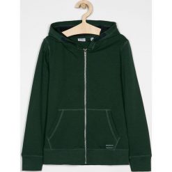 Blukids - Bluza dziecięca 140-170 cm. Zielone bluzy chłopięce Blukids, bez wzorów, z bawełny, bez rękawów, z kapturem. Za 59,90 zł.