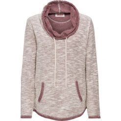 Bluzy damskie: Bluza z szerokim kołnierzem, długi rękaw bonprix bordowy melanż