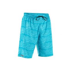 Spodenki surfing długie SBS 100 Fake Stamp męskie. Niebieskie koszulki męskie OLAIAN, xl, bez wzorów, z poliesteru, sportowe, na fitness i siłownię. Za 49,99 zł.