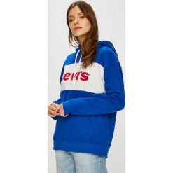 Levi's - Bluza. Niebieskie bluzy damskie z nadrukiem marki Levi's®, s, z bawełny, z kapturem. Za 279,90 zł.