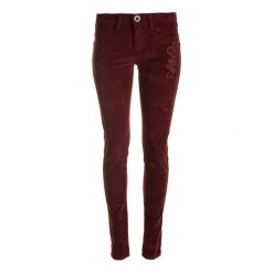 Desigual spodnie damskie Pana 40 burgund. Czerwone jeansy damskie Desigual, z jeansu. W wyprzedaży za 250,00 zł.