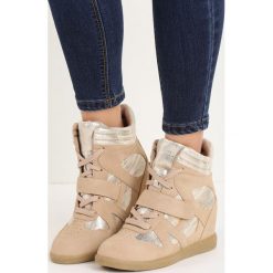 Sneakersy damskie: Beżowe Sneakersy Figurative