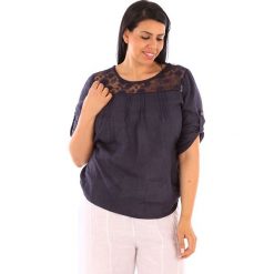 T-shirty damskie: Lniana koszulka „Majorque” w kolorze granatowym