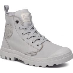 Trapery PALLADIUM - Pampa Hi Zip Nbk 96440-068-M Lunar Rock. Szare trapery damskie Palladium, ze skóry, rockowe, bez obcasa, bez zapięcia. W wyprzedaży za 349,00 zł.