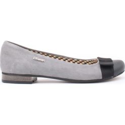 Baleriny z kokardą - skóra naturalna - model 007 - kolor grafitowy. Szare baleriny damskie Zapato, bez wzorów, ze skóry, bez obcasa. W wyprzedaży za 173,40 zł.