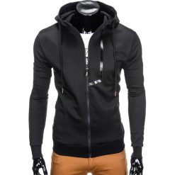 Bluzy męskie: BLUZA MĘSKA ROZPINANA Z KAPTUREM B792 - CZARNA