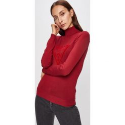 Guess Jeans - Sweter. Czarne swetry damskie Guess Jeans, s, z aplikacjami, z elastanu, bez rękawów, długie, bez kaptura. Za 319,90 zł.