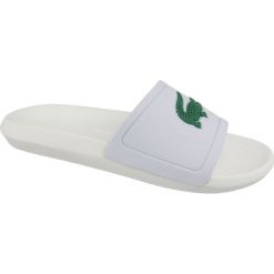 Lacoste Croco Slide 119 1 737CMA0018082 40,5 Białe. Białe kapcie męskie Lacoste, z syntetyku. W wyprzedaży za 149,99 zł.