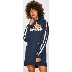 Ellesse - Bluza. Niebieskie bluzy damskie marki Ellesse, s, z nadrukiem, z bawełny, bez rękawów, z kapturem. W wyprzedaży za 259,90 zł.