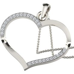 Naszyjniki damskie: Srebrny naszyjnik z diamentami – dł. 43 cm