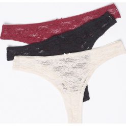 Etam - Figi Danta (3 pack). Brązowe majtki damskie Etam, s, z elastanu. W wyprzedaży za 49,90 zł.