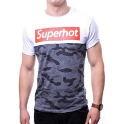 Koszulka męska t-shirt moro biały Recea. Białe koszulki męskie Recea, xl, z nadrukiem, z bawełny, klasyczne, bez kołnierzyka. Za 39,87 zł.