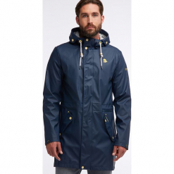 Parka przeciwdeszczowa w kolorze granatowym. Niebieskie parki męskie marki Schmuddelwedda, m. W wyprzedaży za 347,95 zł.