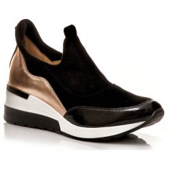 POLSKIE PÓŁBUTY SNEAKERSY NOWY WZÓR 06937/272 SKÓRA ZŁOTE. Żółte półbuty damskie CALZADO, ze skóry. W wyprzedaży za 299,99 zł.