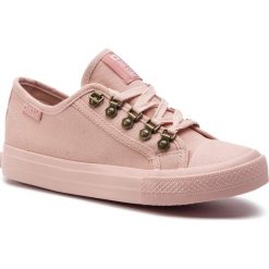 Trampki BIG STAR - DD274812 Pink. Różowe półbuty damskie BIG STAR, bez wzorów, z gumy, bez zapięcia. W wyprzedaży za 99,00 zł.