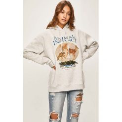 Local Heroes - Bluza Animal Instinct. Szare bluzy damskie LOCAL HEROES, s, z nadrukiem, z bawełny, bez rękawów, z kapturem. W wyprzedaży za 219,90 zł.