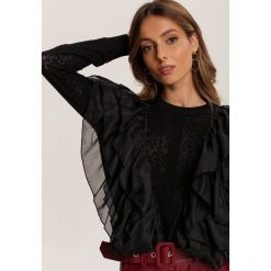 Czarny Sweter Dhysola. Czarne swetry damskie Renee, s, bez wzorów, casualowe, bez rękawów, bez kaptura. Za 129,99 zł.
