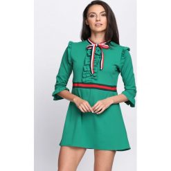 Zielona Sukienka One More Time. Zielone sukienki mini damskie marki Born2be, na imprezę, xl, ze stójką, rozkloszowane. Za 49,99 zł.