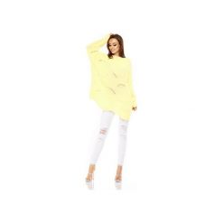 LEMONIADE LS209 Luźny sweter oversize. Żółte kardigany damskie marki Lemoniade, w kolorowe wzory. Za 149,90 zł.