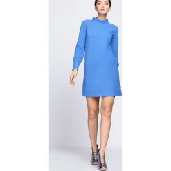 Niebieska Sukienka Always Feeling Good. Niebieskie sukienki mini damskie marki Born2be, l, ze stójką, długie. Za 39,99 zł.