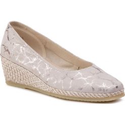 Espadryle SPIFFY - E-81478-60 Stone 023. Szare espadryle damskie marki Spiffy, ze skóry, na obcasie. Za 359,00 zł.