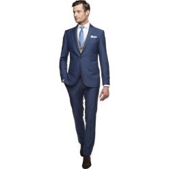 Garnitury: garnitur castel 311 granatowy slim fit