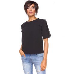 T-shirty damskie: Koszulka „Aline” w kolorze czarnym